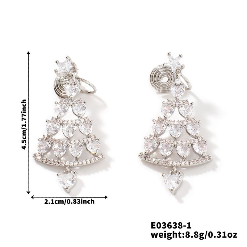 Orecchini pendenti, gioielli natalizi, leggeri, di lusso, da donna, di alta moda, abbinabili, con albero di Natale intarsiato, orecchini in zircone_voghion.com