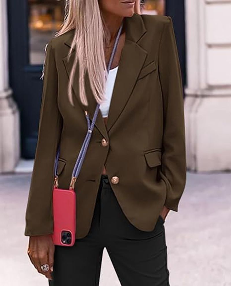2025 Long Sleeved Small Suit New Style Temperament Professional Slim Fit Jacket Women's Clothing_voghion.com