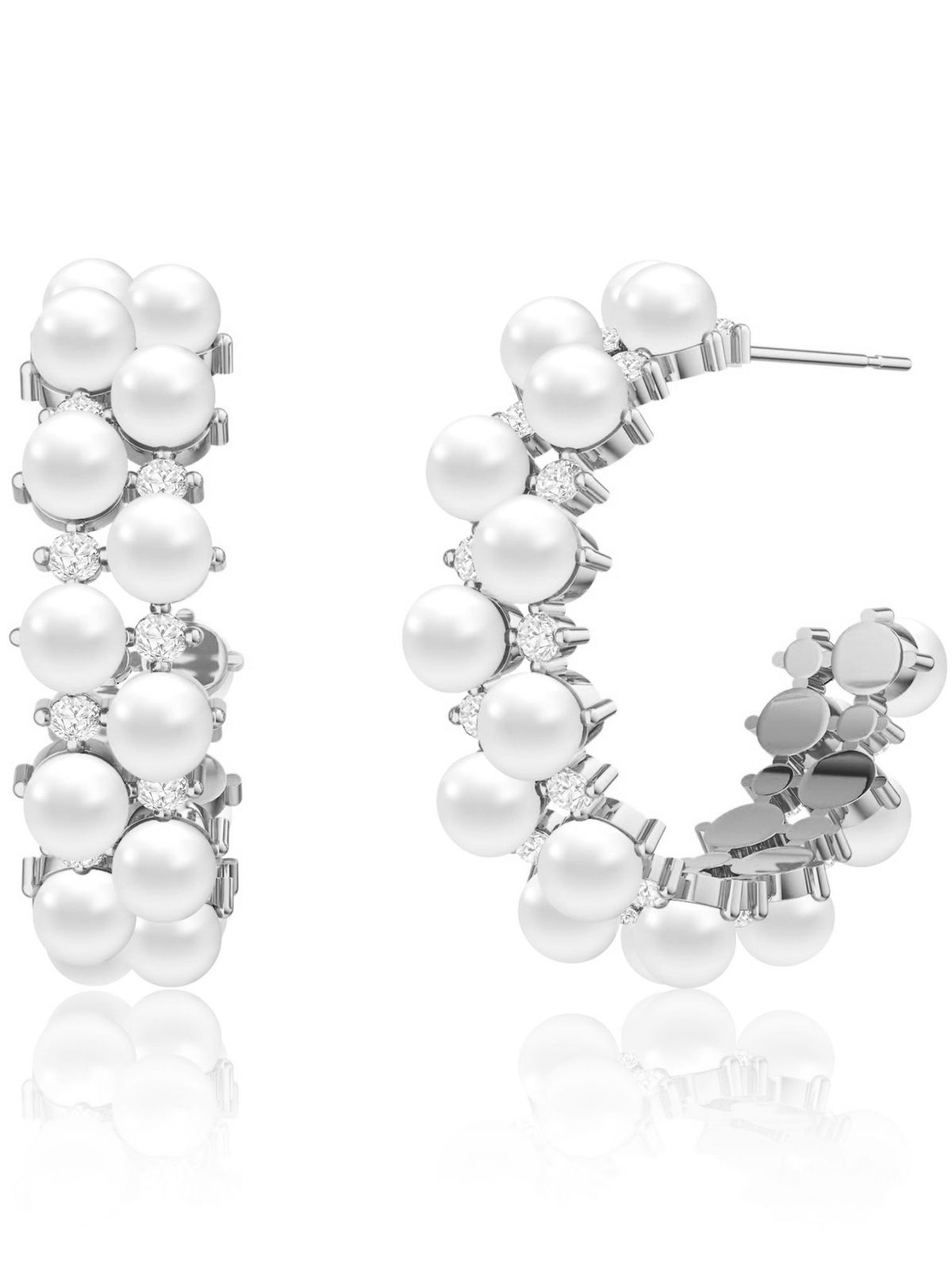 Orecchini temperamento, orecchini di perle a forma di C di alta qualità, orecchini di nicchia, orecchini semplici e freddi di celebrità di Internet_voghion.com