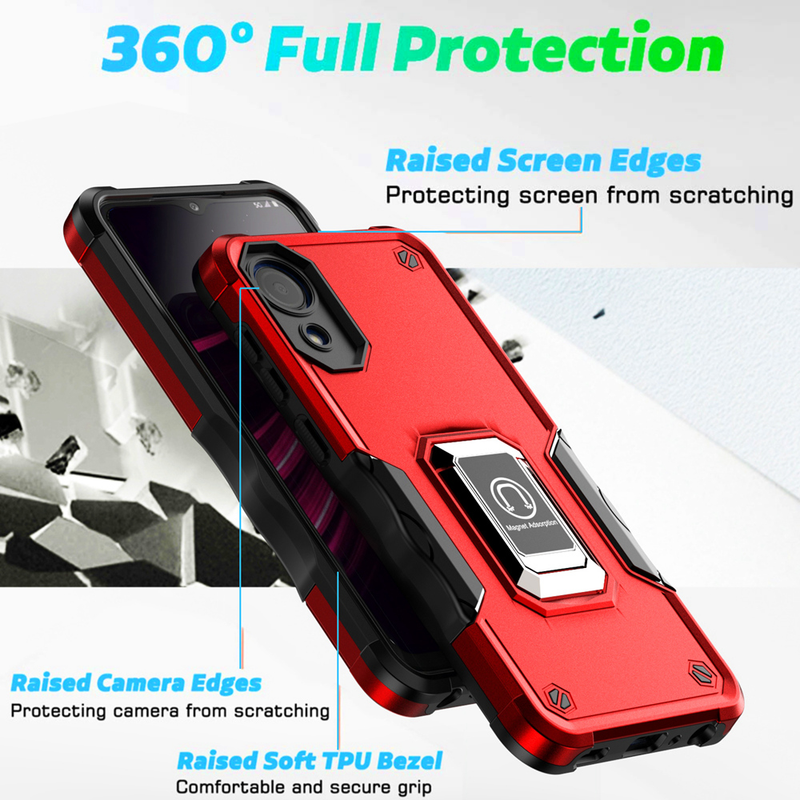 KEYSION Shockproof Armor Case for Samsung A03 Core A03 A03S A02S A21S Silicone+PC Ring Stand Phone Back Cover for Galaxy_voghion.com