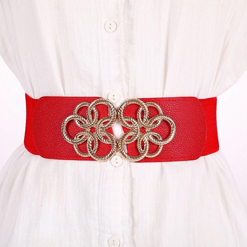 Dekorativer elastischer breiter Gürtel für Damen. Elastischer Taillengürtel für Damen. Einfacher, lässiger, elastischer Taillengürtel für Damen_voghion.com