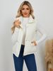 Women's Clothing Quilted Vest With Stand Collar Warm Padded Sleeveless Jacket For Winter, Lightweight Polyester Fill Zip Front Casual Office Wear_voghion.com