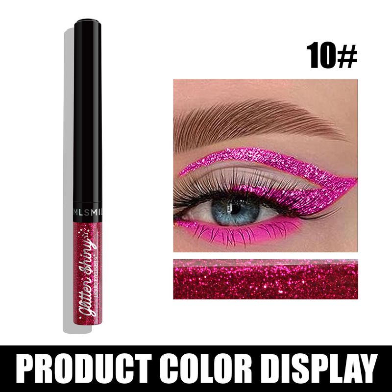 Perlglanz-Eyeliner, flüssiger Lidschatten mit Blitzfarbe und Pailletten, wasserfester, wischfester Eyeliner_voghion.com