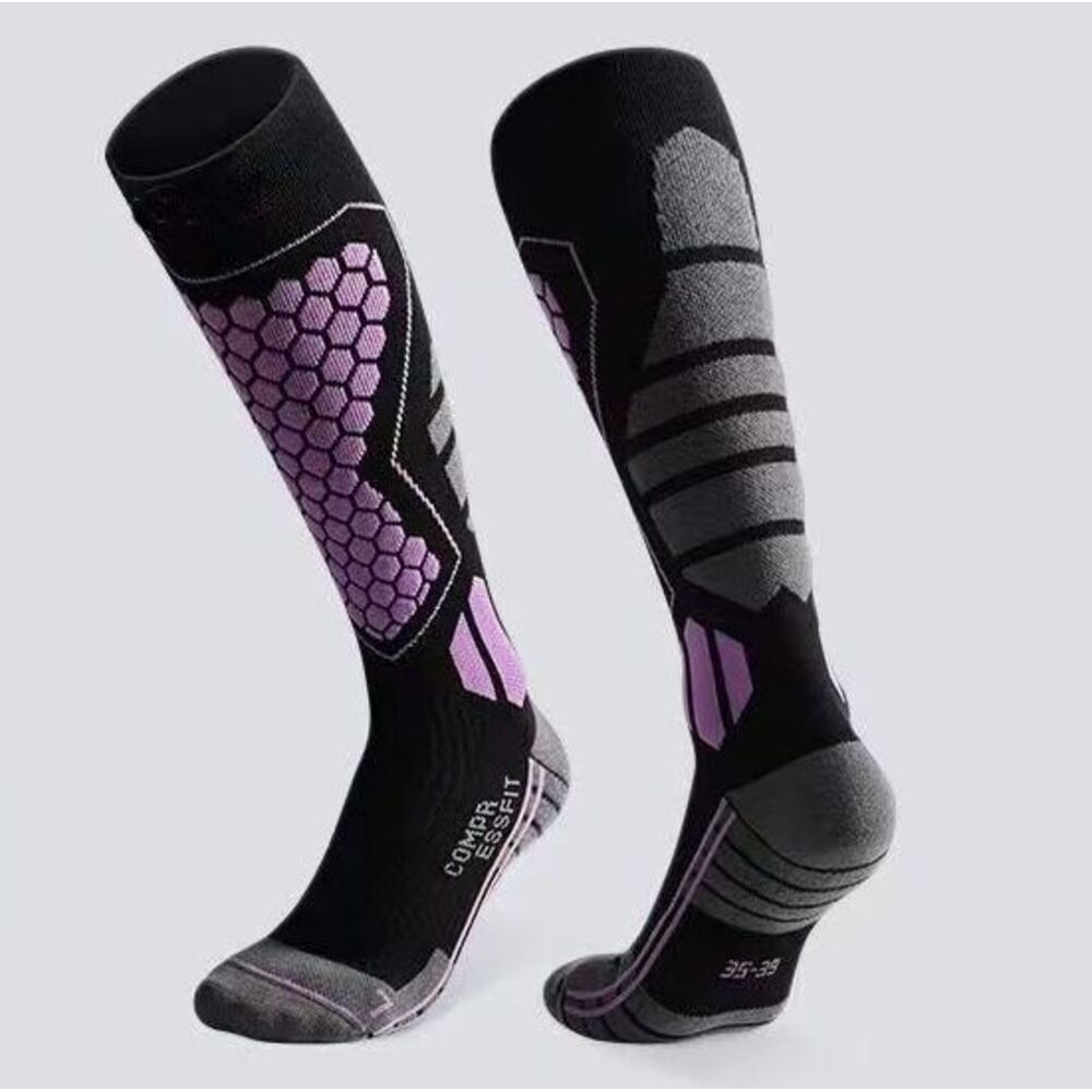 Ski Men Winter Outdoor Sports Mountaineering Wool Long Tube Women Thickened Warm Cold-proof Compression Socks_voghion.com