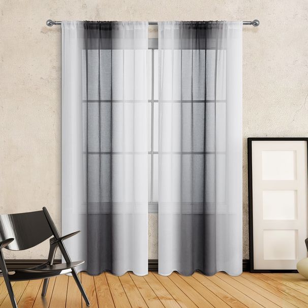 Cortinas semitransparentes con bolsillo para varilla, paneles transparentes que filtran la luz en colores combinados_voghion.com