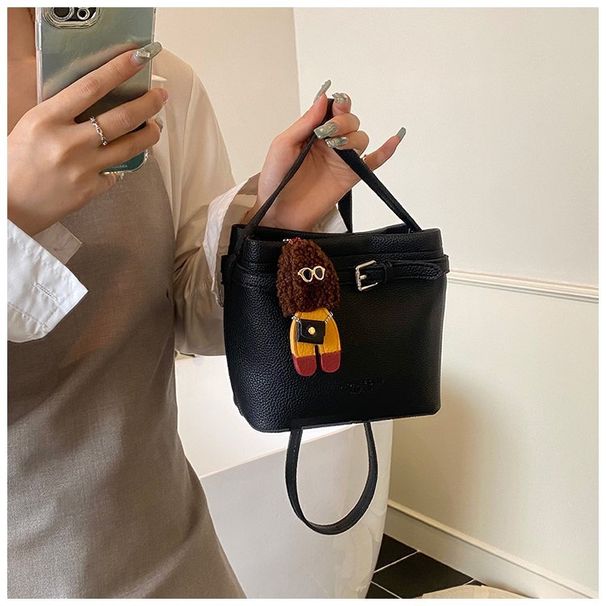 Torebka damska Bucket 2025 Summer New PU na ramię z małym kwadratowym zamkiem błyskawicznym w stylu koreańskim_voghion.com