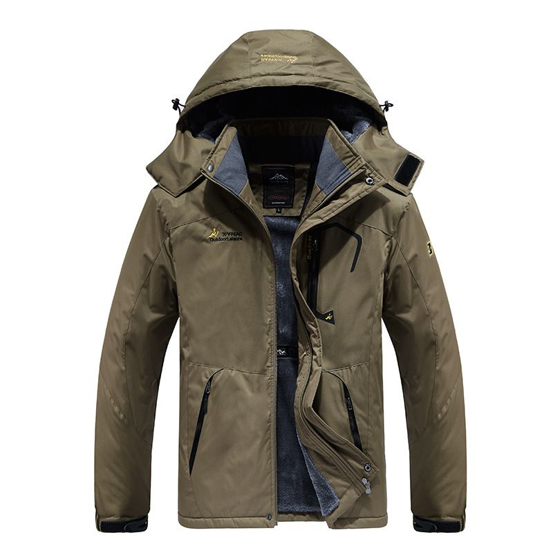 Herrenbekleidung Fleecegefütterte, verdickte Outdoorjacke für Herren in Übergröße, warme, winddichte Jacke, Overall_voghion.com