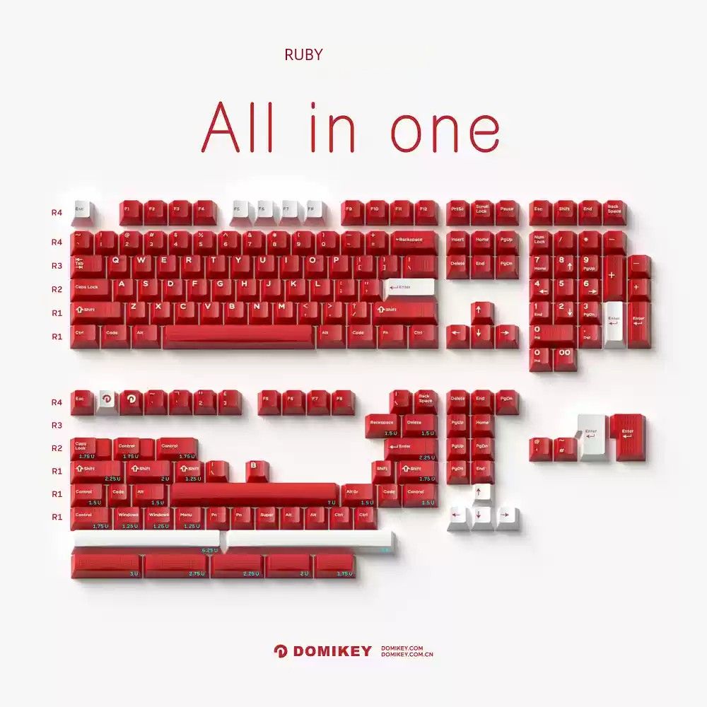 Domikey Ruby Originele Hoogte ABS Tweekleurige Molding Nical Toetsenbord Toetsenkap Stijlvol Aangepast Stijlvol_voghion.com