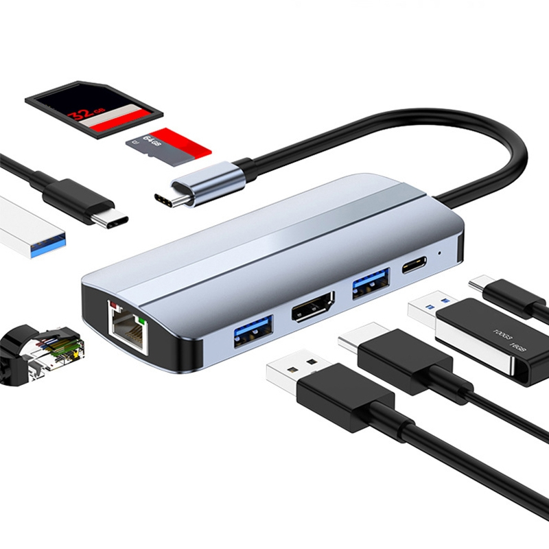 9 in 1 USB-C / Type-C to USB Multifunctional Docking Station HUB Adapter_voghion.com