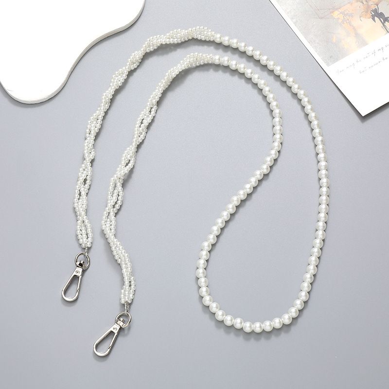 Nouveau cordon tressé avec pendentif en forme de cœur et perles pour téléphone portable, décoration de sac, chaîne pour femmes_voghion.com