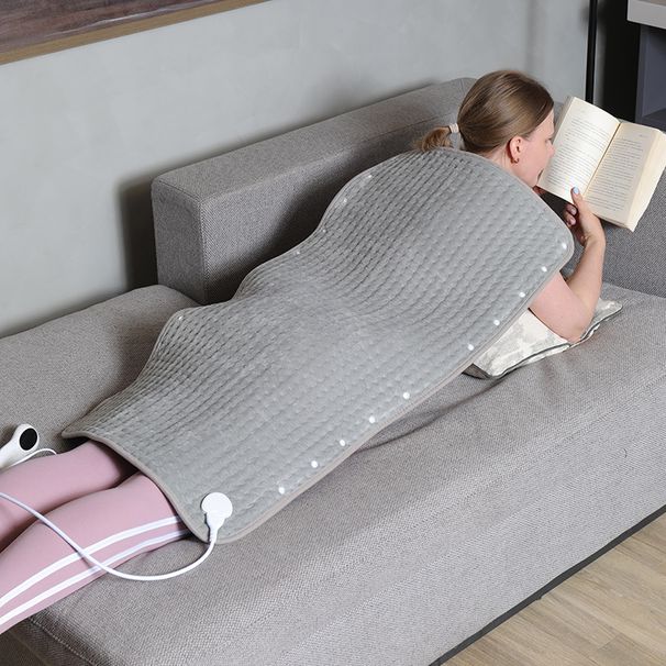 Almohadilla térmica térmica con botón a presión para calentar el cuerpo en casa, manta eléctrica individual_voghion.com