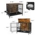 Modern Kennel Dogs Room Up To 60 LB, Dog Crate Furniture With Multi-Purpose Rremovable Ttray, Double-Door Dog House, Lift Panel, 360 Degree Rotation_voghion.com