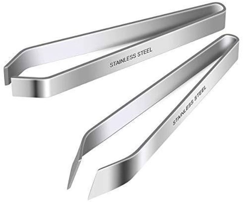 2-Piece Fish Bone Tweezers - Stainless Steel | 4.6inch | Removal Tool | EU_voghion.com