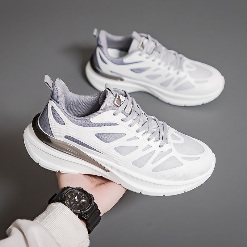 Breathable Couple Mesh Sports For Men's Versatile Instagram Soft Sole Running Shoes, Unisex Casual White Shoes_voghion.com