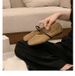 Sheepskin Edition~French Genuine Leather Square Head Hollow Mesh Sandals Women's New Soft Soled Weaving Cool Trailer_voghion.com