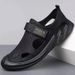2025 Simple And Versatile Men's Sandals Breathable Hole Bottom Soft Surface One Step Stepping Hollow Leisure Shoes_voghion.com