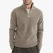 Herren-Winter-Strickpullover mit halbem Reißverschlusskragen – dicker, warmer Pullover, schmale Passform, maschinenwaschbar (Khaki/Weiß/Grau/Schwarz/Braun)_voghion.com