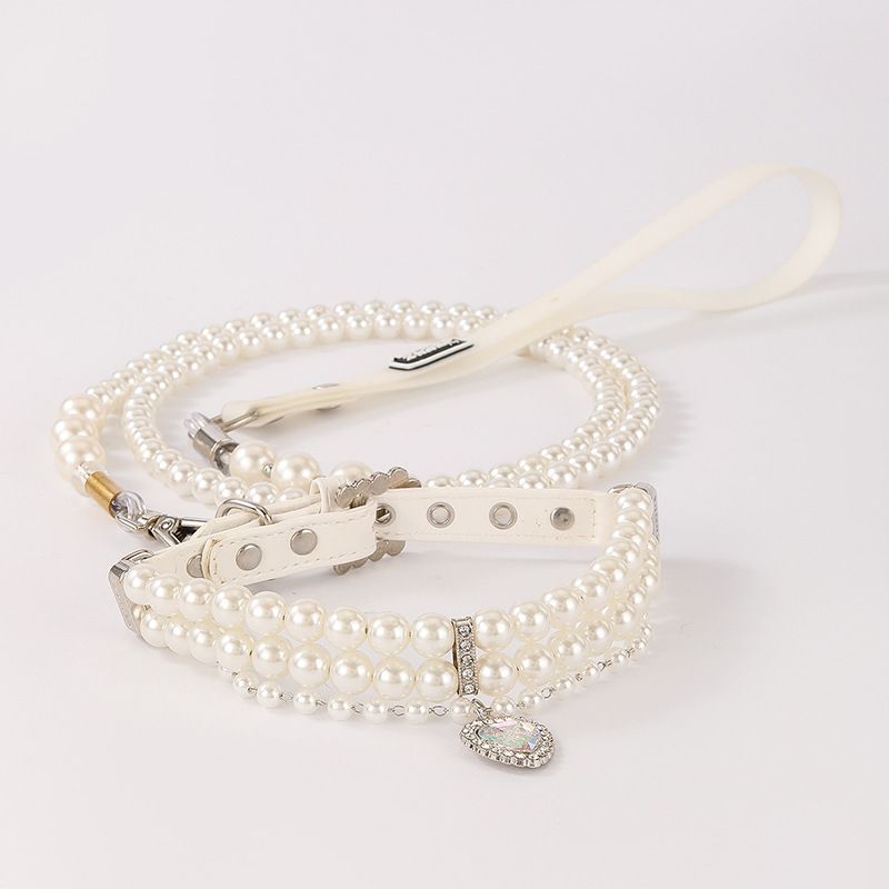 Ciondolo per cani 002 Set collare in filo d'acciaio con perline per gatti e cani di piccola taglia_voghion.com