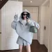 Ensemble deux pièces décontracté pour femme Dongdaemun : sweat-shirt à capuche ample et amincissant, short à jambes larges et cordon de serrage, idéal pour le début de l'automne._voghion.com