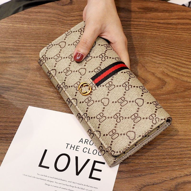 Small purse Women's long card bag all-in-one bag Women's multi-functional folding handbag_voghion.com