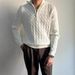 "Unisex Vintage Zip-Up Sweater – Oversized Retro Pullover (Black & White, M-3XL)"_voghion.com