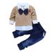 Kids’ Clothing Spring And Autumn New Infant Boy Bow Tie Top Denim Trousers Gentleman Suit Two Piece Suit_voghion.com