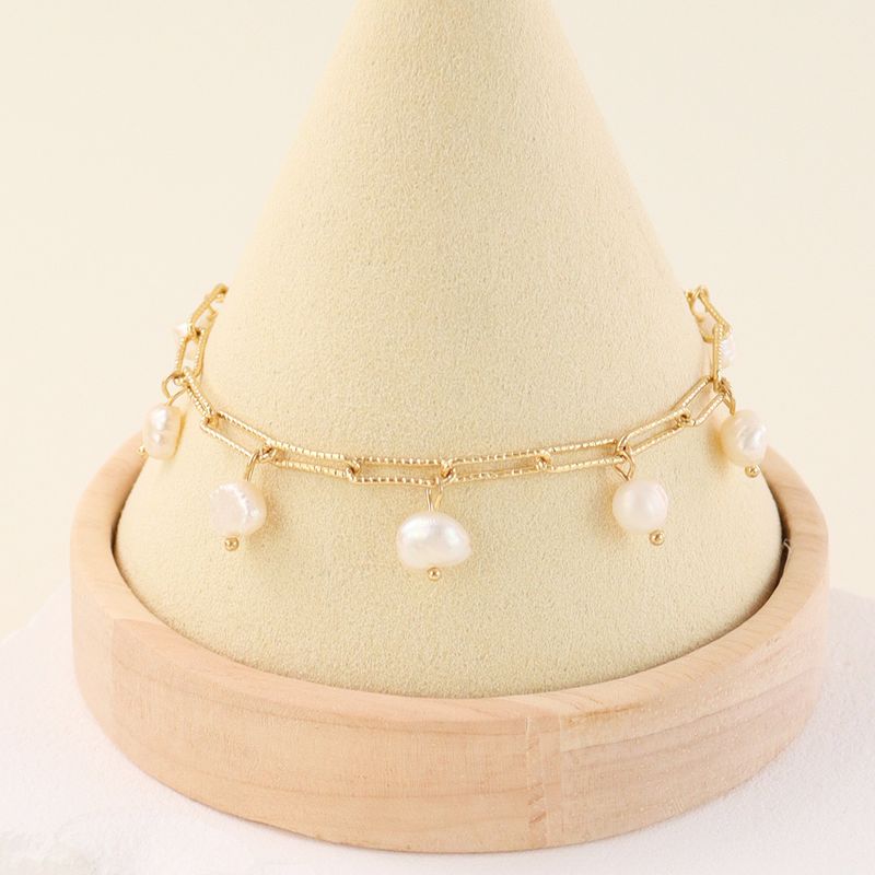 Freshwater Pearl Bracelet Fashion Niche Design High-end Simple Geometric Exquisite Jewelry_voghion.com