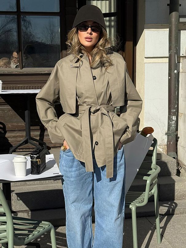 Damenbekleidung Kurze Windjacke Mode Temperament High-End-Windjacke_voghion.com