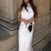 Women's backless halter neck vest high waist skirt two-piece set acetate satin high-end long skirt for women_voghion.com