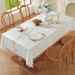 Embroidery English Letters Flower Tassel Tablecloth Rectangular Coffee Table Tablecloth Table Cloth_voghion.com