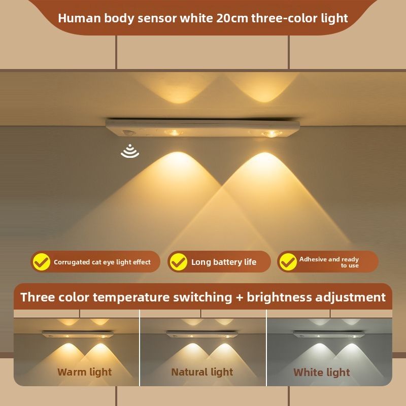 Cat Eye Sensor Entrance Hill Atmosphere Night TV Rechargeable Stripe Light Shoe Cabinet_voghion.com