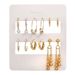 Earring Set Featuring Geometric Metal Earrings With Diamond Studs, Drop-shaped Oil Pearls, Butterfly Lock, And Heart-shaped Earrings_voghion.com