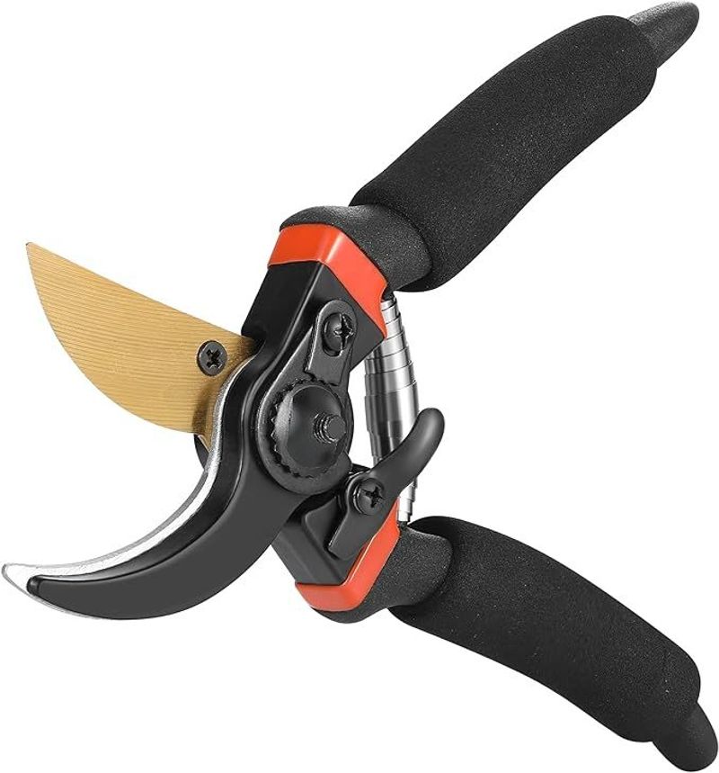 Garden Pruning Shears Stainless Steel Blades, Handheld Scissors Set With Gardening Gloves,Heavy Duty Garden Bypass Pruning Shears,Tree Trimmers Secateurs, Hand Pruner_voghion.com