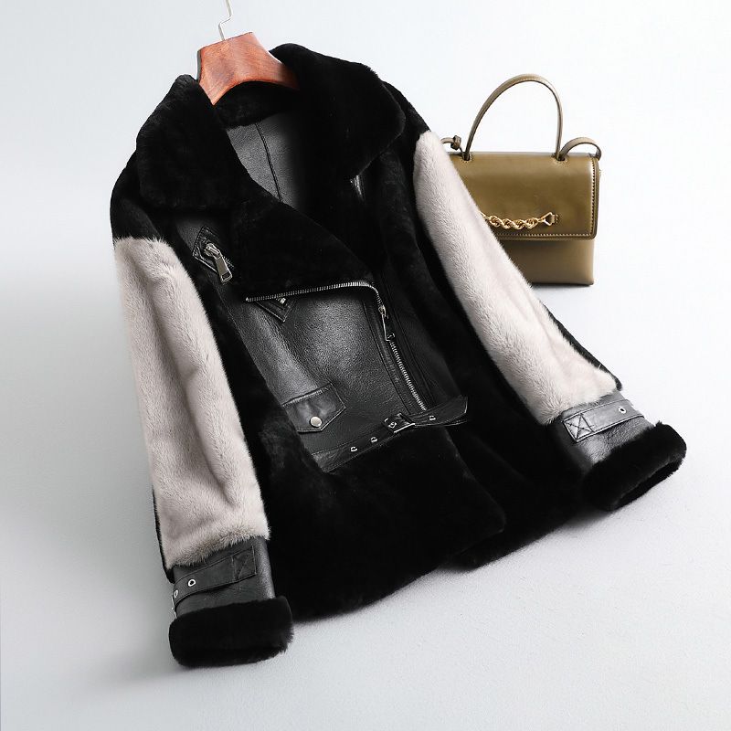 Giacca da motociclista in similpelle da donna con finiture in pelliccia – Cappotto invernale audace (nero, M/L/XL/XXL)_voghion.com