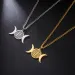 Collana con ciondolo a forma di loto di Skyrim pronta all'uso per donna, in acciaio inossidabile color argento, con luna e nodo celtico alla moda, gioielli con nodo da strega_voghion.com