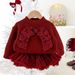 Ensemble d'hiver pour fille - Robe tutu scintillante et pull à nœud, ensemble deux pièces, haut à capuche à manches longues doux et chaud, mignon et élégant pour les tout-petits_voghion.com
