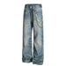 Herrenbekleidung und Damen High-End-Retro-Digitaldruck-Kettendesign Herren-Lockere Jeans_voghion.com