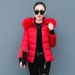 Women's clothing short cotton coat women's coat cotton jacket slim fit thickened big fur collar small person cotton coat_voghion.com