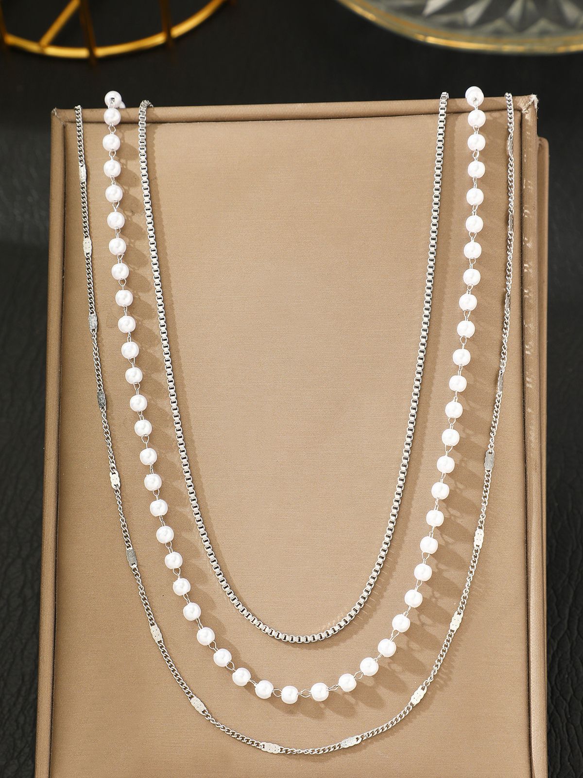 Catena per la vita in metallo multistrato alla moda con perle, stile semplice e freddo, catena per il corpo versatile_voghion.com