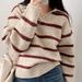 Women's Korean Style Striped Polo Collar Knit Sweater - Soft & Cozy V-Neck Pullover Top For Autumn, Loose Fit Casual Wear_voghion.com