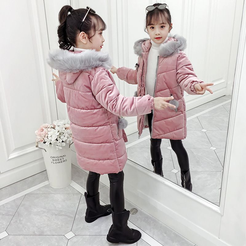 Jacket Korean Style Medium And Large Tongli Velvet Thickened Medium And Long Dragonfly Hand Stuffed Cotton Padded Jacket_voghion.com