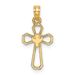 14K Cut-Out Cross W/ Dove Charm_voghion.com