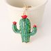 Nuovo portachiavi in lega di stile fresco a forma di cactus con strass, decorazione fatta a mano con strass per borse da donna_voghion.com