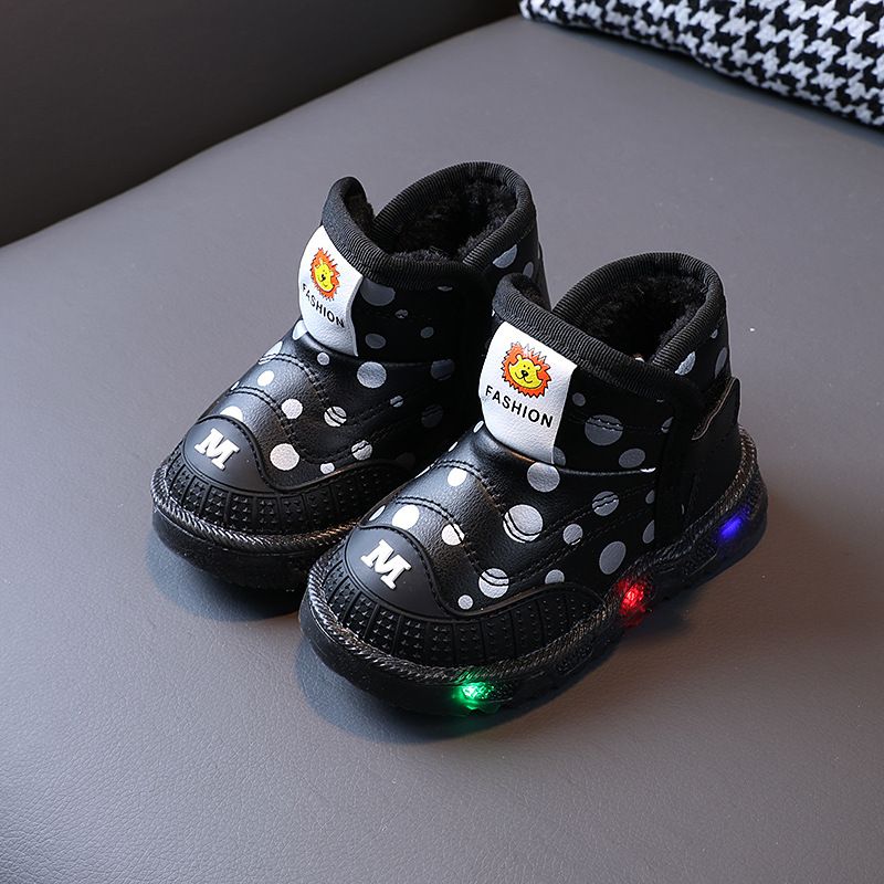Lighted Snow Boots For Girls And Boys Padded Padded Shoes For Young Children Flashing Shoes For Babies Soft Soled Toddler Shoes_voghion.com