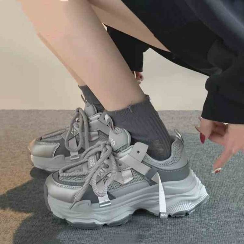 Damen Neue Frühling Atmungsaktive Tuch Alle Spiel Student Sport Dicke Sohle Laufschuhe_voghion.com