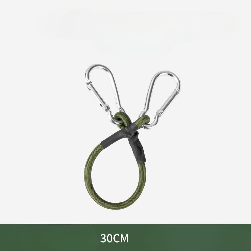 Outdoor Carabiner Car Camping Clothesline Luggage Binding Packing Elastic Strap Hanging Rope_voghion.com