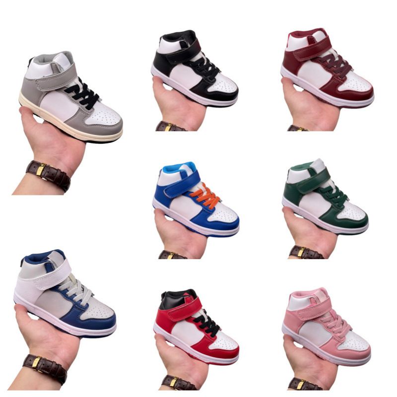 High Single Button New Pure Original Children's Board Shoes, High Top Girls' Casual Boys' Sports Shoes_voghion.com