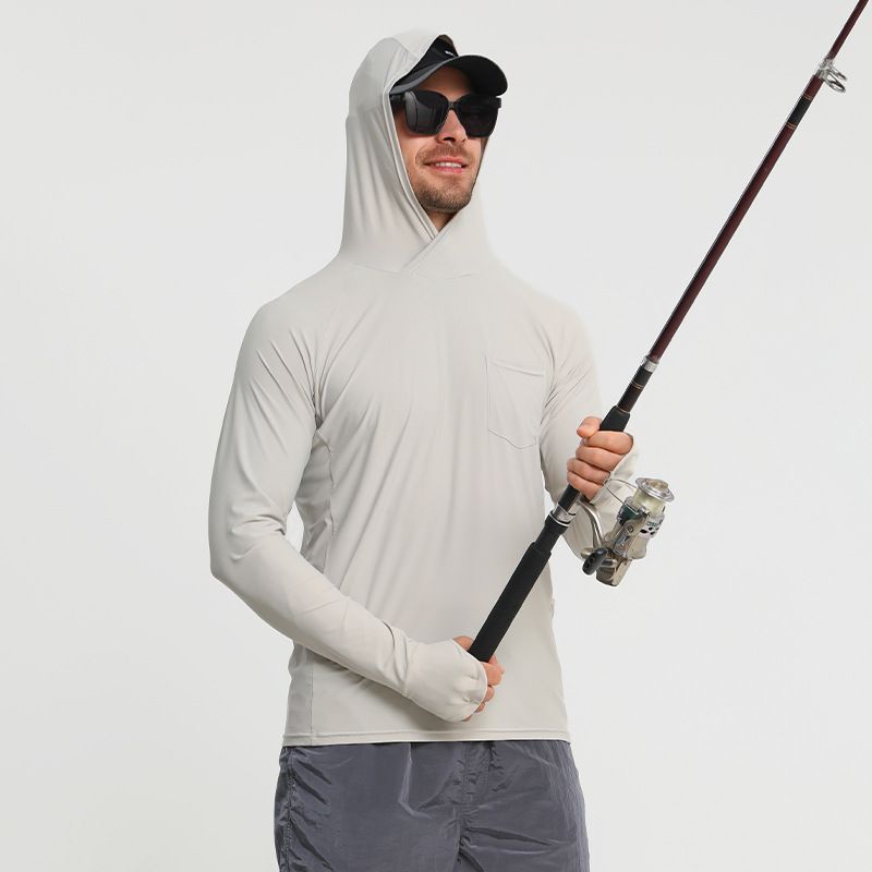 Long Sleeved Men's Sun Protection Clothing Fishing Clothing Quick Drying Anti Ultraviolet Wear Resistant Ice Silk Fishing Sun Protection Clothing_voghion.com