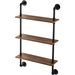 3-Tier Industrial Pipe Shelf, 24x7.87 Inches, Wall-Mounted Storage Solution For Kitchen And Bedroom, Space-Saving Design_voghion.com