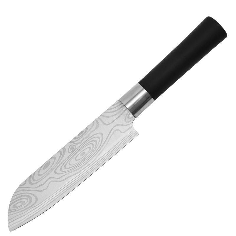 Damascus Laser Pattern Multi-purpose Household Stainless Steel Kitchen Chef Cooking Slicing Knife_voghion.com
